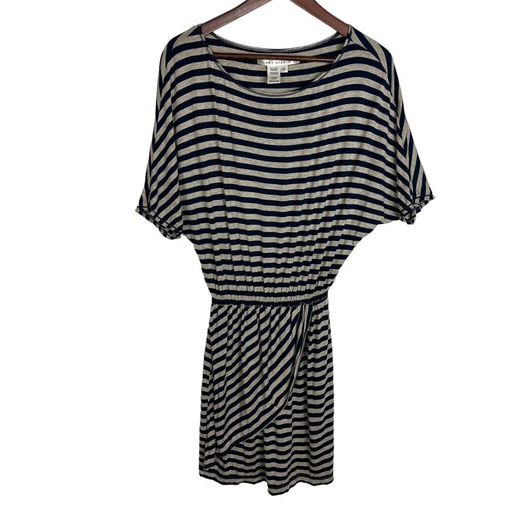 Max Studio Gray Black Striped Dress Women's Small